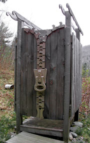 This lovely outhouse was found at Yestermorrow, a sustainable design school in Vermont.